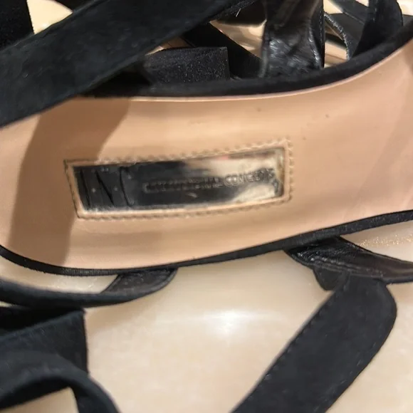 INC International Concepts Womens Kailey Suede Open Toe, Black Suede - Picture 4 of 6